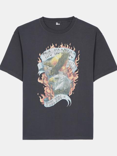 The Kooples BLACK EAGLES ON FIRE BLACK SERIGRAPHY T-SHIRT