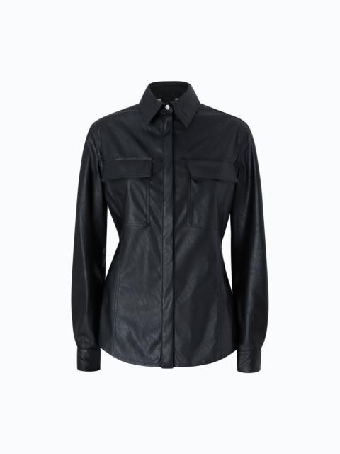 PINKO NAPPA LEATHER-EFFECT COATED SHIRT