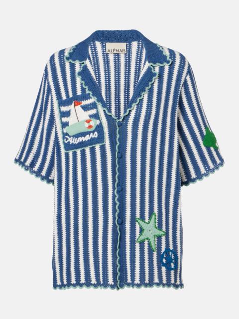ALÉMAIS Crochet striped cotton shirt