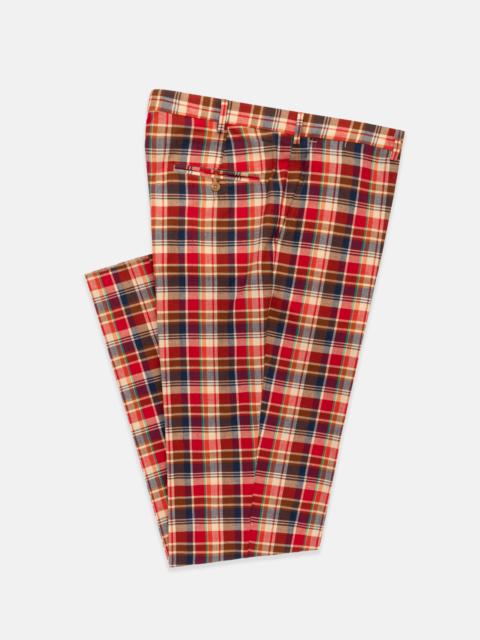 J. PRESS MADE-IN-USA BROWN & RED AUTHENTIC MADRAS TROUSER