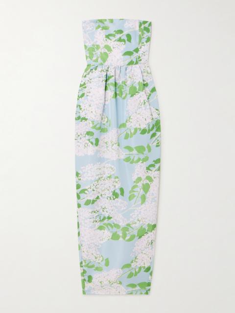 BERNADETTE Lena Strapless Floral-print Taffeta Gown