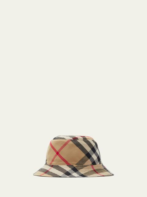 Men's Reversible Check Bucket Hat