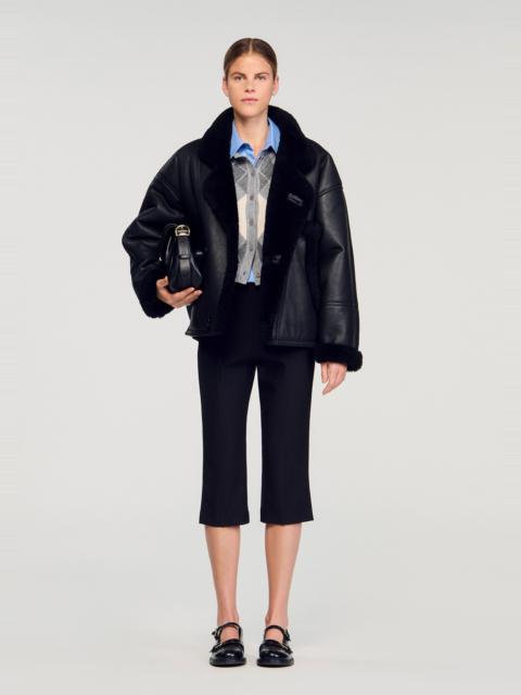 Sandro SHORT SHEARLING COAT
