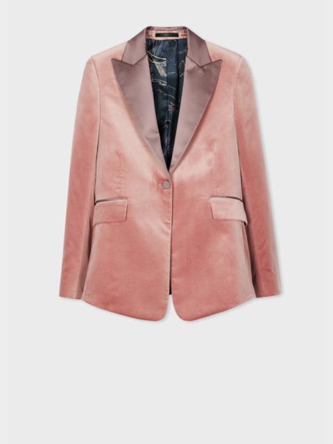 Paul Smith Women's Pink One-Button Velvet Blazer