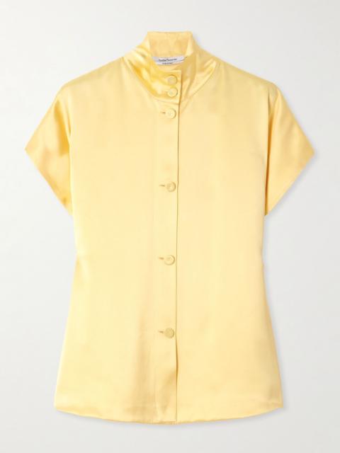 Another Tomorrow Satin shirt Yellow