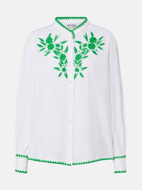 juliet dunn Embroidered cotton and linen shirt