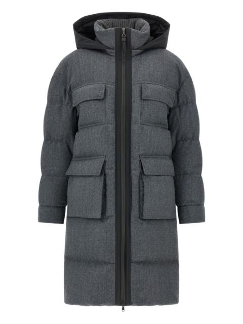 wool down quilted coat