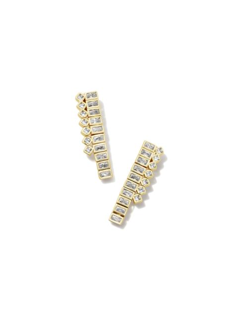 KENDRA SCOTT Gracie Gold Tennis Linear Earrings in White CZ