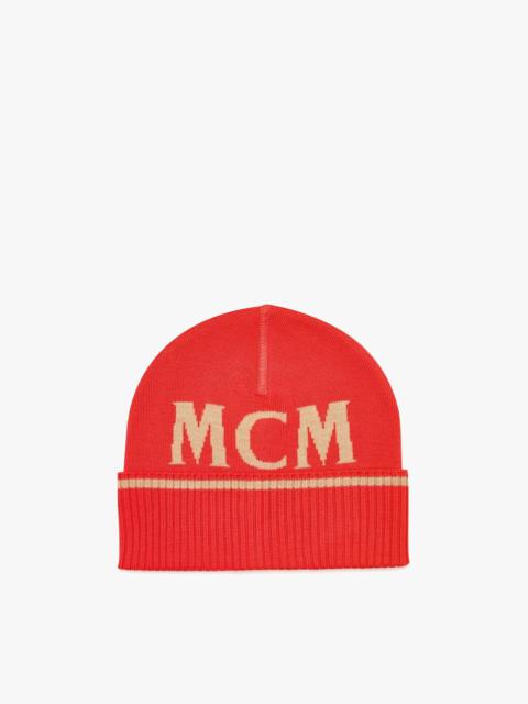 MCM Intarsia Logo Wool Beanie