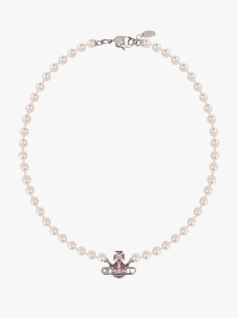 Vivienne Westwood KITTY PEARL NECKLACE | PURPLE/SILVER
