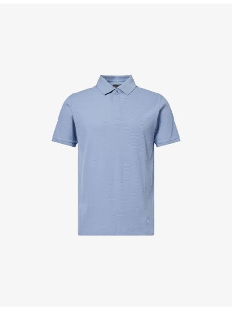 EMPORIO ARMANI Jacquard Weave Cotton Polo Shirt