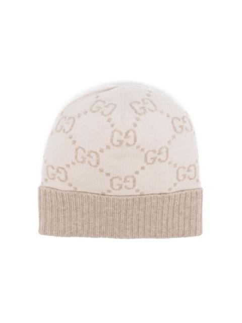 GUCCI GG-jacquard cashmere beanie