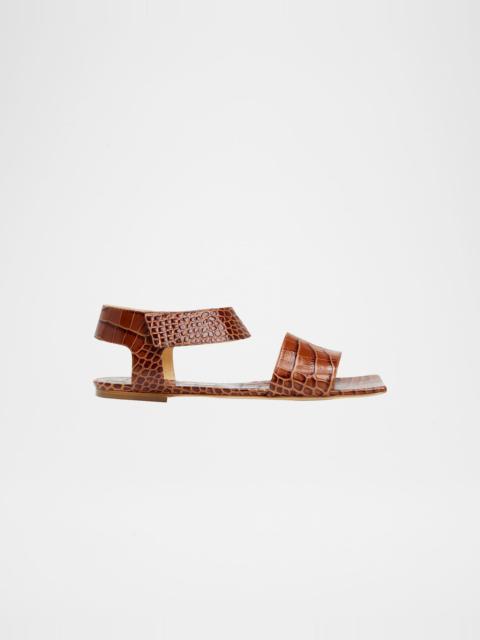 A.W.A.K.E. MODE Riley Croco Grip-Ankle Sandals