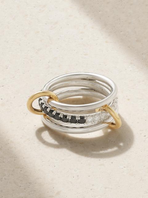 Spinelli Kilcollin Petunia Eclipse Sterling Silver And 18-karat Gold Diamond Ring
