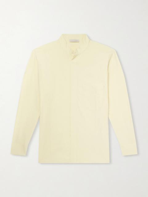 SAMAN AMEL Grandad-Collar Silk Shirt