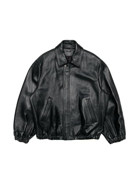 ssstein Sheep Leather Zip Short Jacket Black