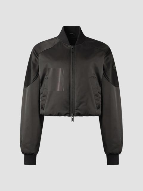 MOOSE KNUCKLES Women's Satin Drift Satin Bomber - Black