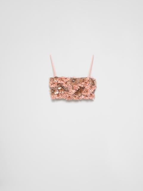 Prada Embroidered organza top