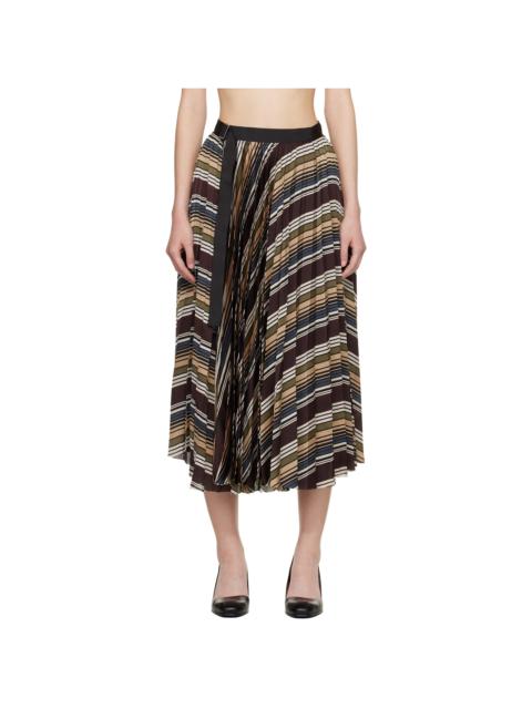 sacai Multicolor Horizontal Stripe Midi Skirt