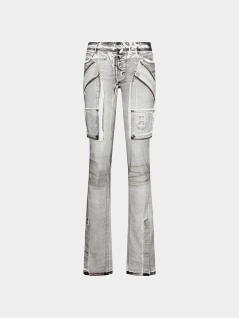 DSQUARED2 ICON WHITE COAL WASH TRUMPET JEANS