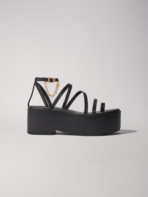 maje Leather platform sandals