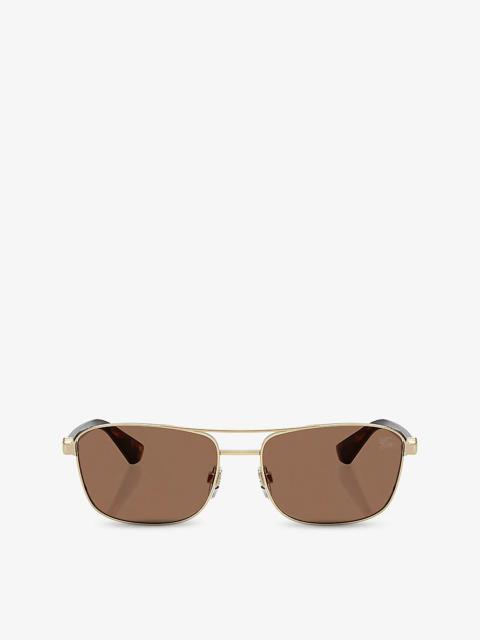 Burberry BE3163 Pilot-Frame Metal Sunglasses