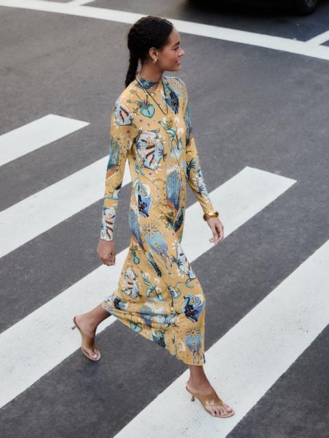 FARM RIO Sand Mystical Long Sleeve Maxi Dress