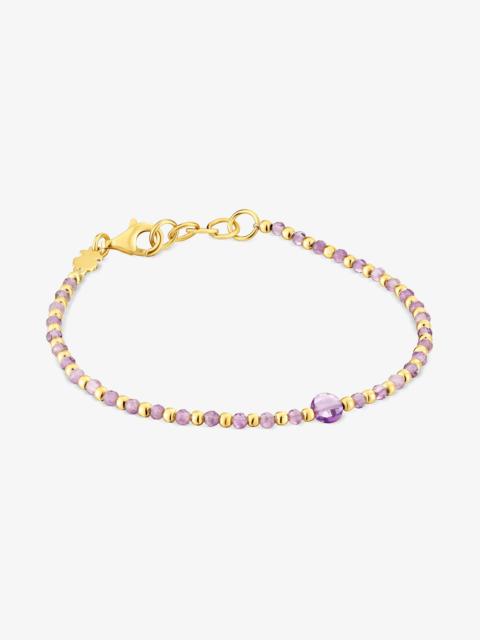 TOUS Ball Bracelet with 18K gold vermeil and amethyst Basic Colors