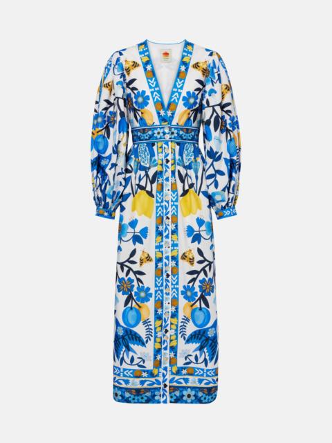 FARM RIO Floral cotton maxi dress