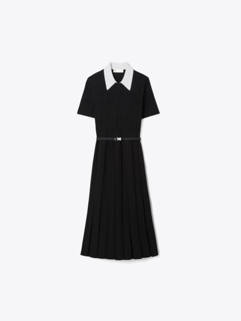 TORY BURCH T Monogram Pointelle Pleated Dress
