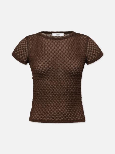 Mesh Lace Baby Tee in Chocolate Brown