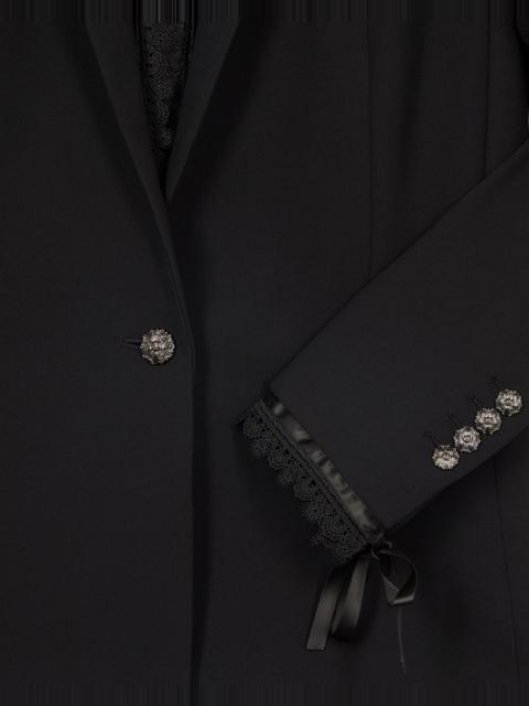 The Kooples SUIT JACKET WITH BLACK LACE BAND