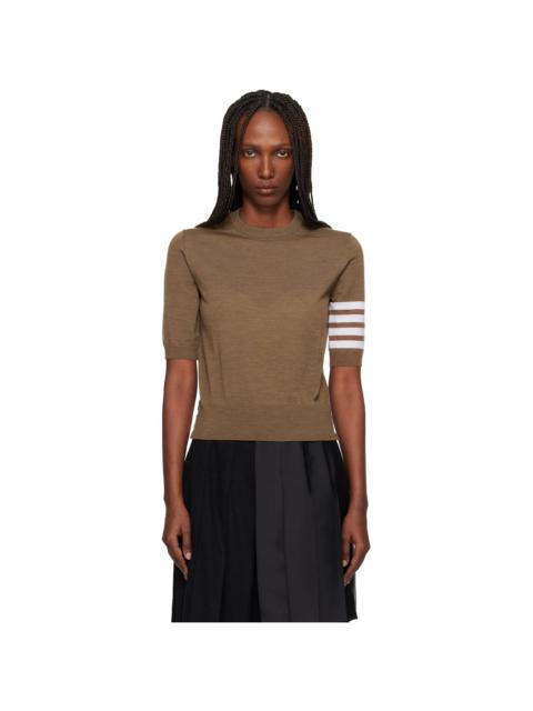 Thom Browne Brown Fine Merino Wool 4-Bar Sweater