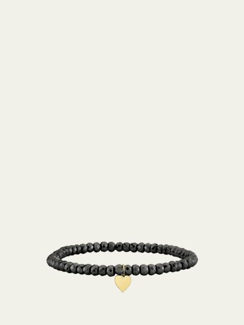 SYDNEY EVAN 14K Tiny Pure Heart Charm on Stretch Bracelet