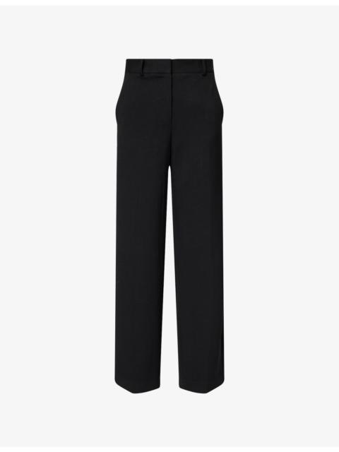 Pressed Crease Wide-Leg Double-Knit Trousers