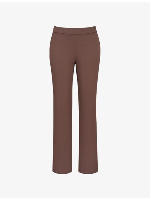 House of CB Chiara Straight-Leg High-Rise Stretch-Crepe Trousers