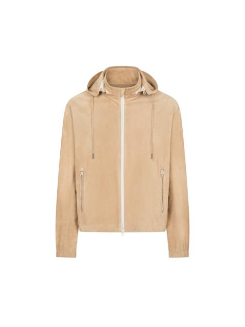 TOM FORD CASHMERE SUEDE ZIP THROUGH HOODIE