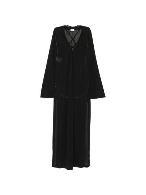 THE ANDAMANE The Andamane Lace-up Flared-sleeve Maxi Dress