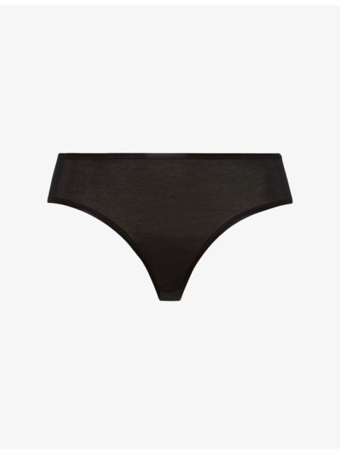 HANRO Seamless Midi cotton-jersey briefs