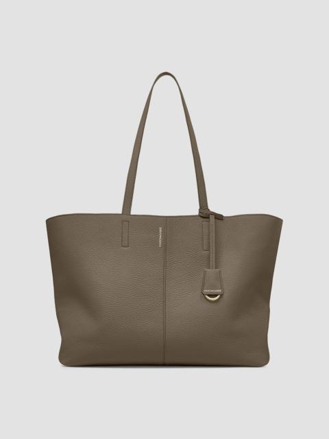 MAISON de SABRÉ Women's Large Leather Zipped Soft Tote Bag - Cashmere Clay