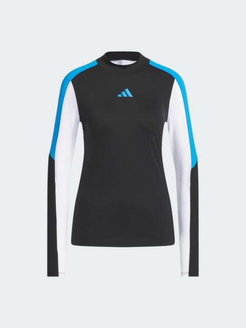 adidas BEYOND COLOR BLOCK LONG SLEEVE MOCK NECK TOP