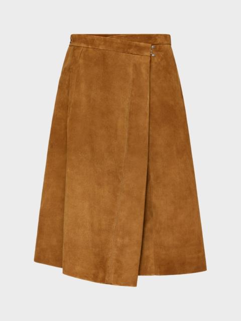 Maison Margiela Wrap Suede Midi Skirt