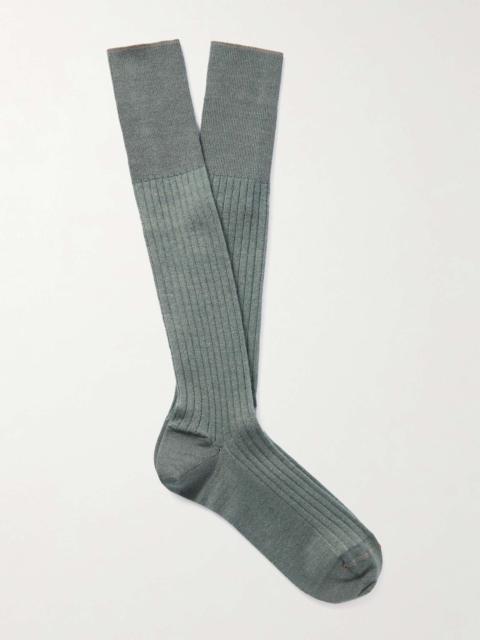 Loro Piana Ribbed Cashmere and Silk-Blend Socks