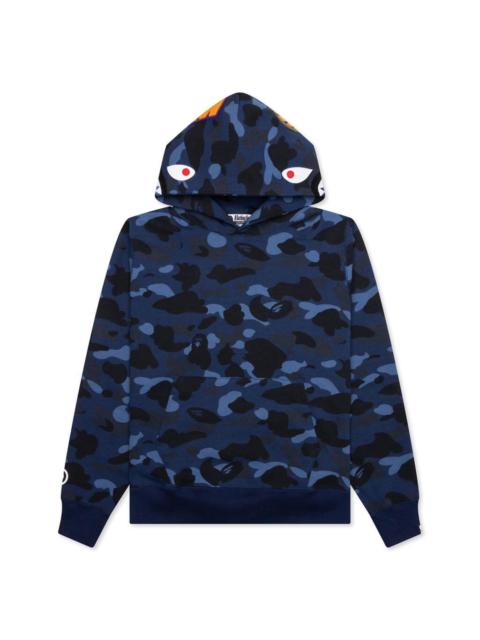 A BATHING APE® COLOR CAMO SHARK PULLOVER HOODIE - NAVY