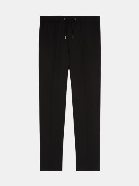 The Kooples BLACK WOOL STRAIGHT ELASTICATED TROUSERS