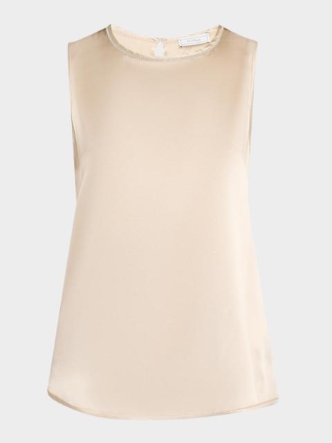 PESERICO Sleeveless Punto Luce Crewneck Top
