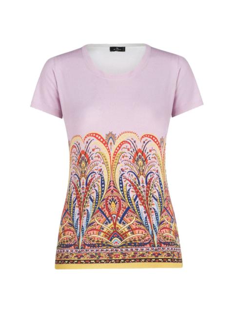 paisley-print silk-blend top