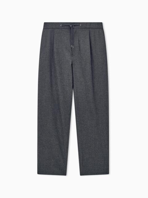 GIORGIO ARMANI TROUSER CASHMERE REGULAR FIT SOLID STRETCH DRAP