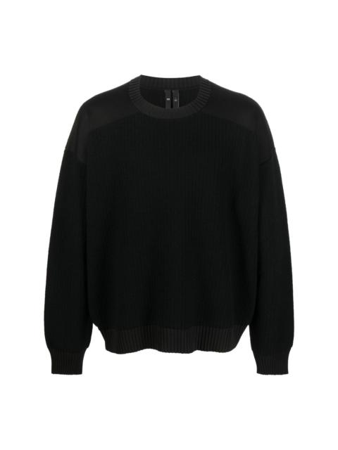 Y-3 ribbed-knit panelled jumper