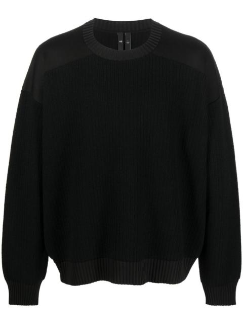 Y-3 ribbed-knit panelled jumper